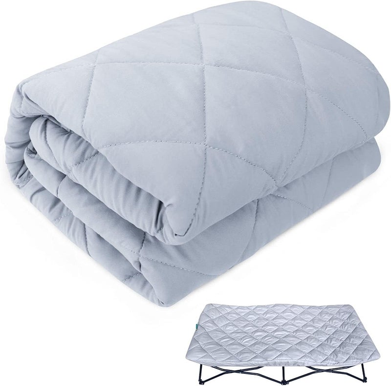 Biloban Sheet for Regalo My Cot Portable Toddler Bed, Joovy Travel Cot (Sheet Only, Bed not Included), Soft Padded Cover, Grey, 54''x28'' - Image 1