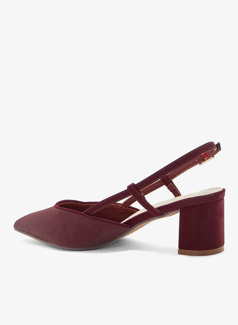ELLA  Textured Block Heel Back Strap Pump for Women | Best Price UAE