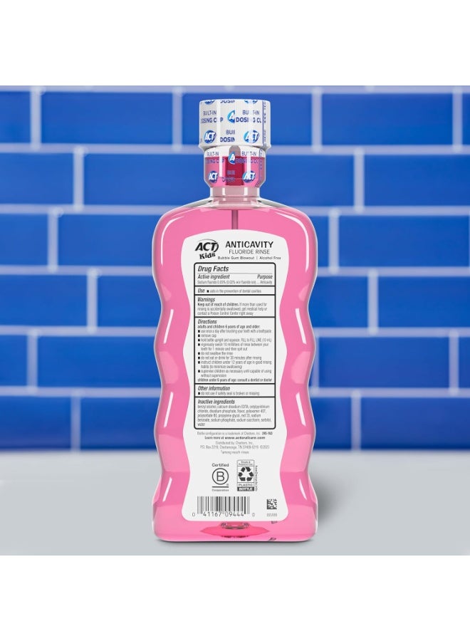 ACT Kids Anti-Cavity Fluoride Rinse Bubblegum Blowout Children's Mouthwash with Fluoride & Exact Dosage Meter,16.9 Fl Oz - Image 2