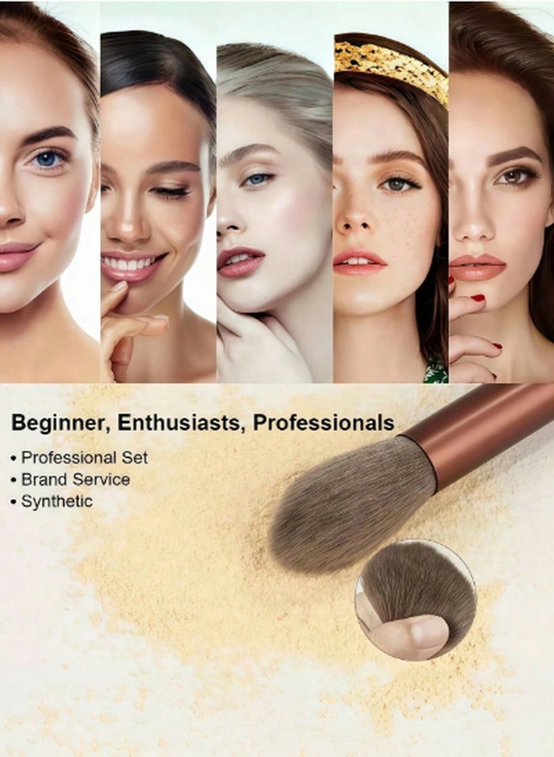 Generic 13-Piece Luxury Makeup Brush Set – Elegant Rose Gold Brushes for Flawless Application  - Image 3