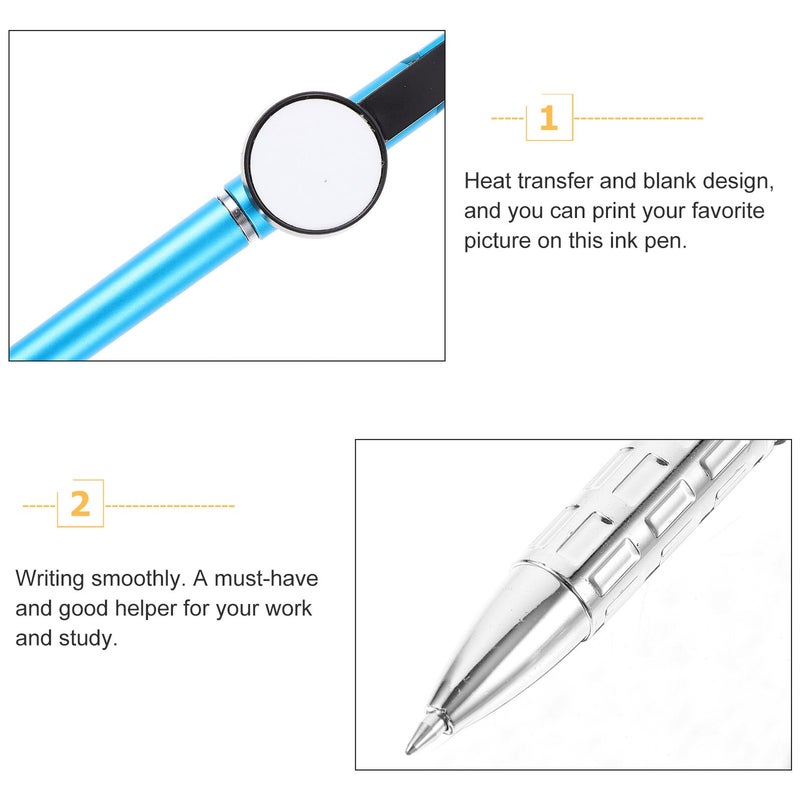 Blue Sublimation Ballpoint Pens 3 Pack Heat Transfer Printing for Office School Business Use - Image 4