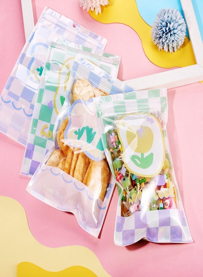 Craftdady 20Pcs Flower Printed Resealable Packaging Bags with Clear Window Cute Ziplock Smell Proof Storage Bags Self Seal Bags Zipper Pouches for Food Storage Packing Sample Jewelry Product Baggies - Image 5