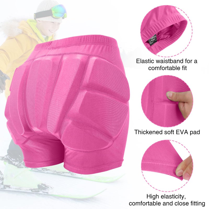Ridbiker Kids Butt Pad Shorts  Youth Child Hip Protection Pads  Tailbone Protective Padded Short Pants For Snowboarding Hockey Roller Skating Skiing Cycling (Black  X-Small) - Image 4