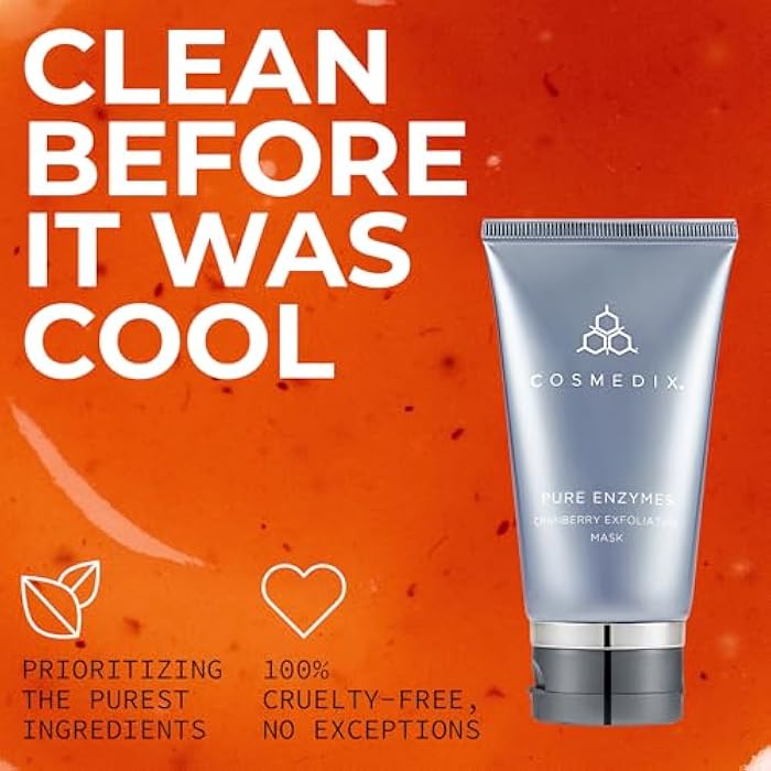 COSMEDIX Pure Enzymes Cranberry Exfoliating Facial Mask Skincare – Nutrient-Rich Hydrating Face Mask for Dry & Dull Skin – Gently Exfoliates & Softens for Plumper, Radiant Glow – 60 g / 2 oz - Image 5