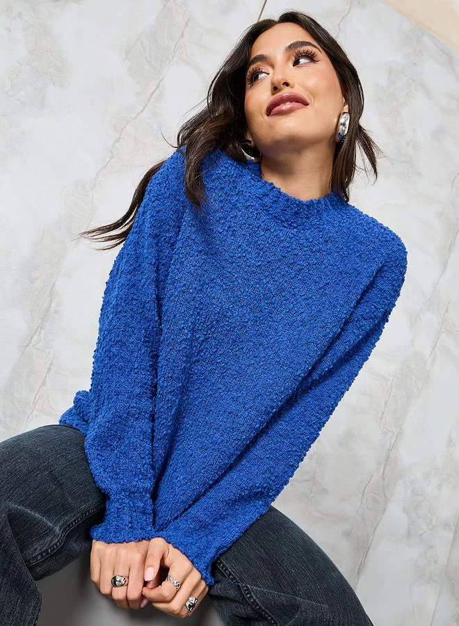 ستايلي Regular Fit High Neck Popcorn Yarn Sweater