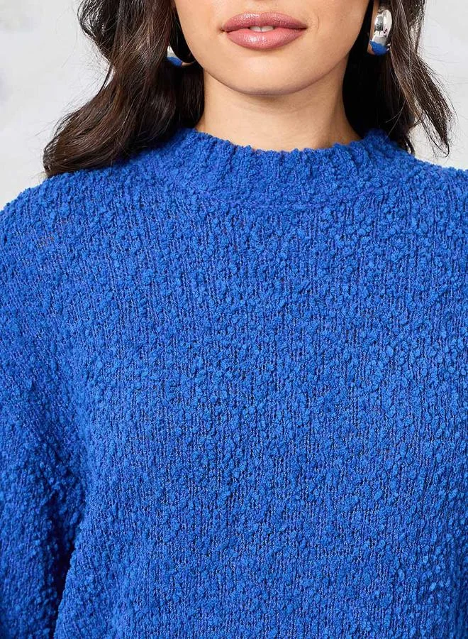 ستايلي Regular Fit High Neck Popcorn Yarn Sweater