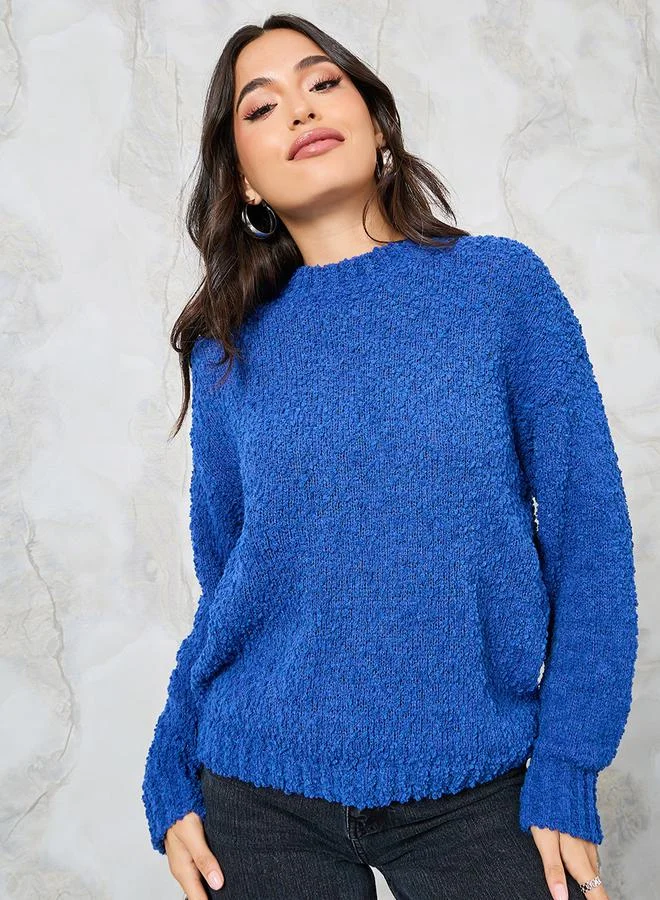 ستايلي Regular Fit High Neck Popcorn Yarn Sweater