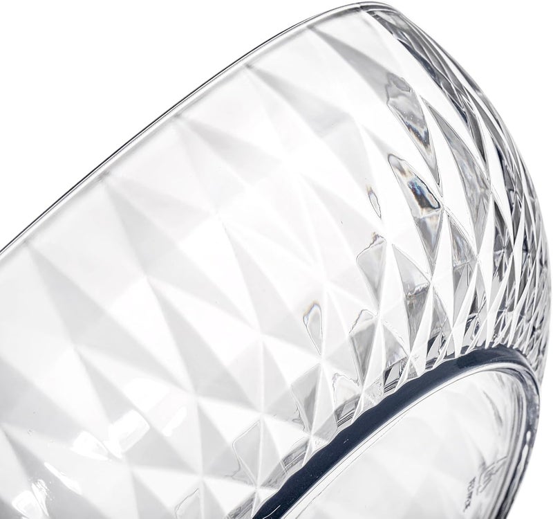 Fasmov فاسموف 6 عبوات من الأطباق البلاستيكية المستطيلة 72 أونصة أطباق بلاستيكية كبيرة بتصميم ماسي أنيق لتقديم السلطة والحفلات والوجبات الخفيفة والفشار والرقائق وبوفيه الحلوى والفواكه شفافة - Image 4