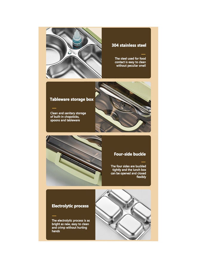 Y&D 304 Stainless Steel Chidren Lunch Box With Tableware And Thermal Insulation Bag - Image 2