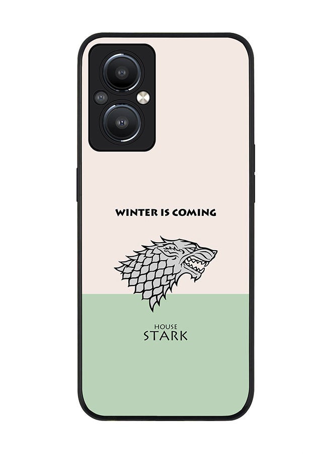 Stylizedd Rugged Black edge case for Reno8 Z 5G / Reno8 Lite 5G / Reno7 Z 5G Slim fit Soft Case Flexible Rubber Edges Anti Drop TPU Gel Thin Cover - GOT House Stark - Image 1