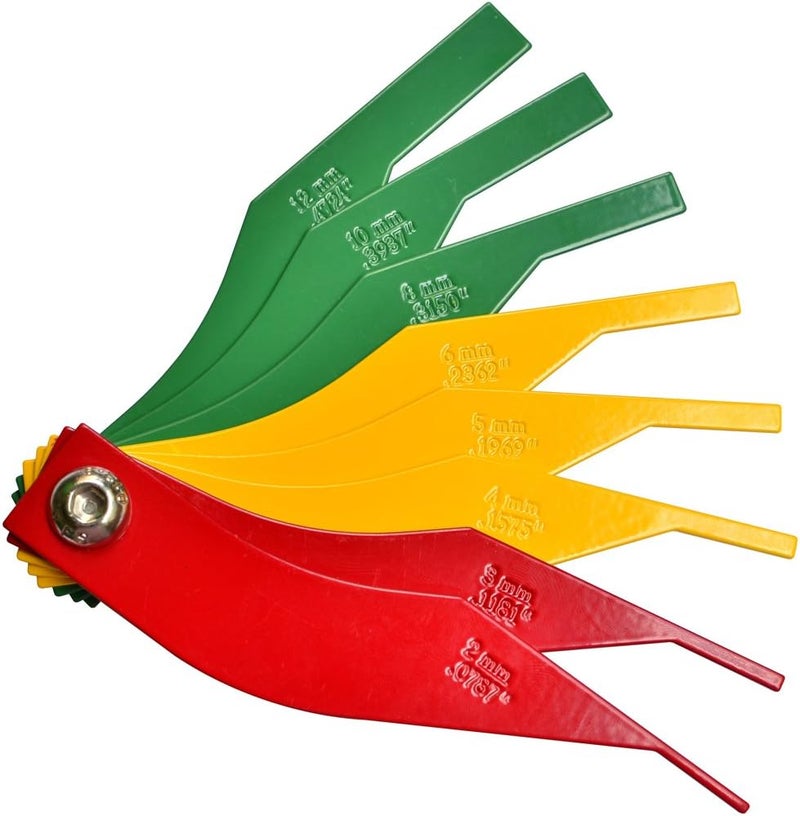 ITEQ Brake Lining Thickness Gauge 8 Piece SAE & Metric Steel Constructions - Image 1