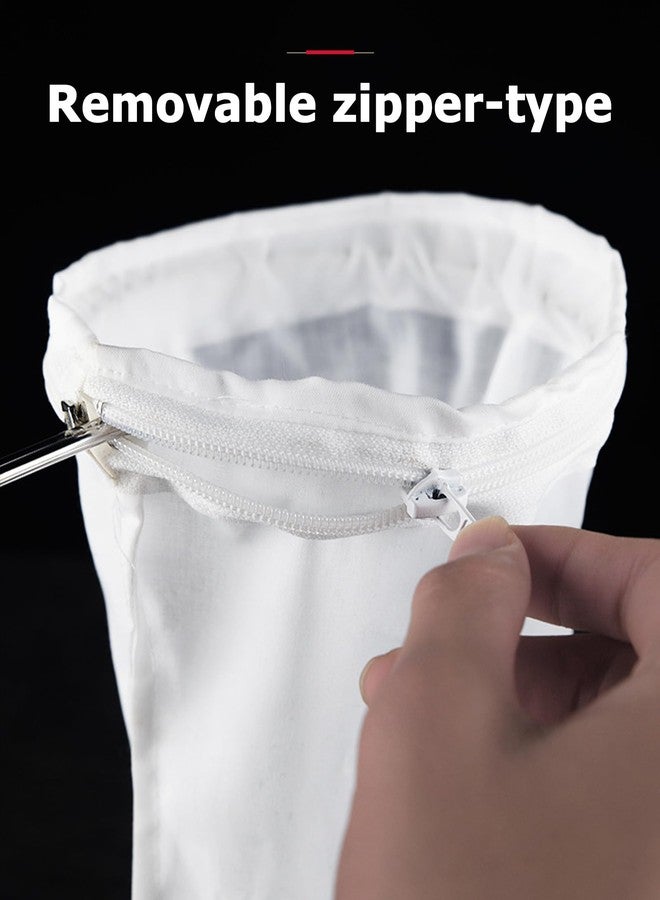 SHENIAFC Ultra Fine Mesh Strainer Bags 4 Pcs filter bags,Cheese Cloth Bag for Straining, with Stainless Steel Handle Frame for Juices,Nut Milk,Fresh Cheese,Yogurt (Small Size) - Image 3