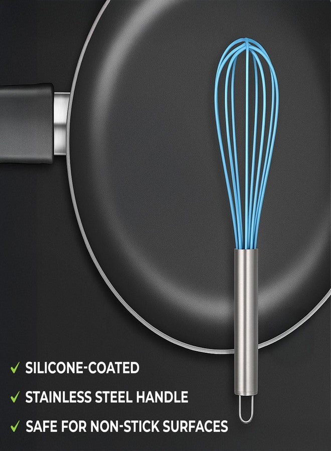 Freshware Silicone Whisk, Silicone Cooking Utensil Set, Silicone Whisks for Cooking, Non-Scratch Hand Whisks for Kitchen Essentials, Set of 3 - Image 5