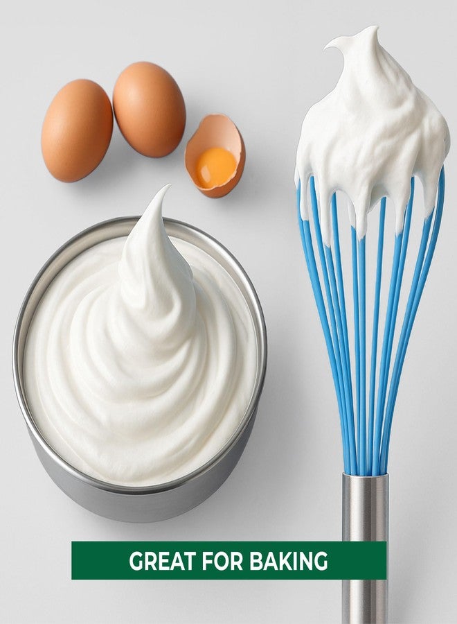 Freshware Silicone Whisk, Silicone Cooking Utensil Set, Silicone Whisks for Cooking, Non-Scratch Hand Whisks for Kitchen Essentials, Set of 3 - Image 4