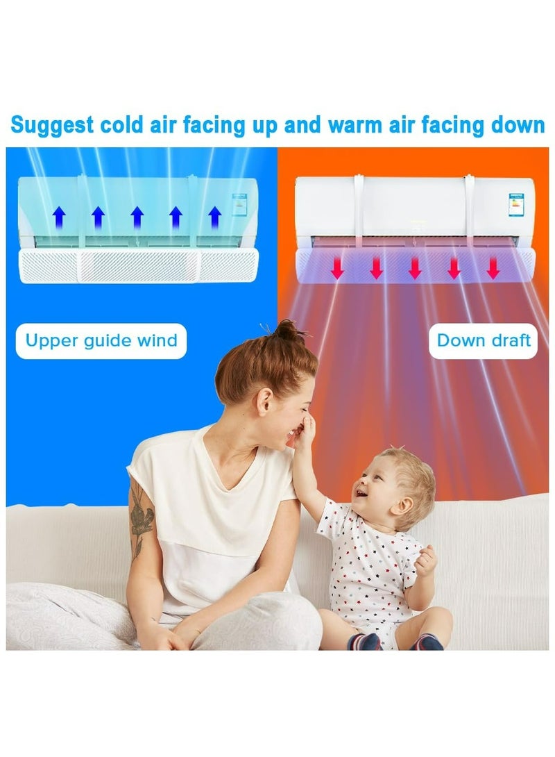 أنيوي عاكس مكيف الهواء المنفصل، درع الرياح لمكيف الهواء، مثبت على الحائط بدون ثقب، اتجاه الرياح قابل للتعديل وحجم قابل للتعديل - Image 5