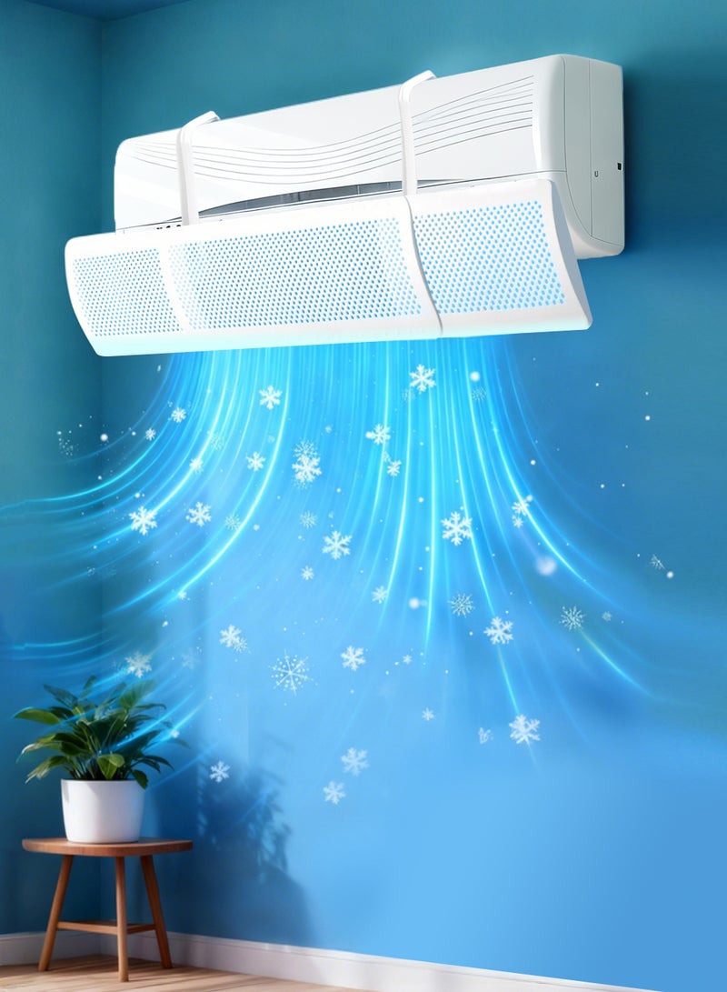 أنيوي عاكس مكيف الهواء المنفصل، درع الرياح لمكيف الهواء، مثبت على الحائط بدون ثقب، اتجاه الرياح قابل للتعديل وحجم قابل للتعديل - Image 1