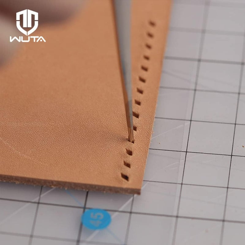 WUTA 10 Packs Leather Craft Awl Tools Leather Hole Punch Tool Sewing Punching Hole Maker Stitching Over Stitch Wood Handle for DIY Handmade Christmas Gift - Image 5
