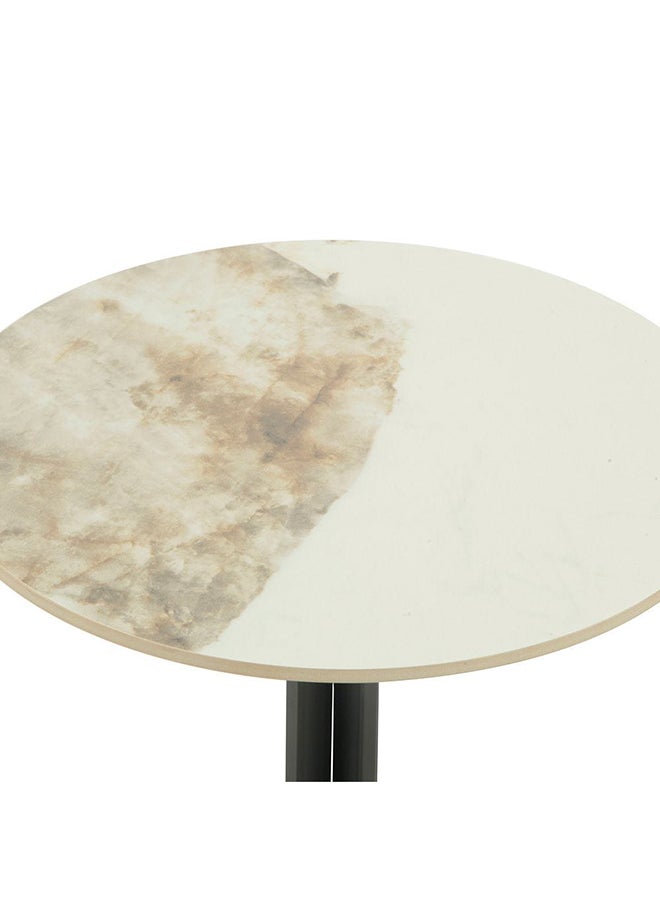 DANUBE HOME Soho Ceramic End Table Multifunctional Living Room Table Space Saving Side Table Modern Design Furniture For Home Bedroom L50xW50xH55cm White/Black  - Image 4