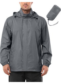 Ghassy Co. Men's Pro Lightweight Hood with Hidden Inner Lining in Collar Easy Pack Windbreaker Raincoat  - Image 1