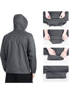 Ghassy Co. Men's Pro Lightweight Hood with Hidden Inner Lining in Collar Easy Pack Windbreaker Raincoat  - Image 4