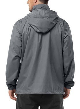 Ghassy Co. Men's Pro Lightweight Hood with Hidden Inner Lining in Collar Easy Pack Windbreaker Raincoat  - Image 2