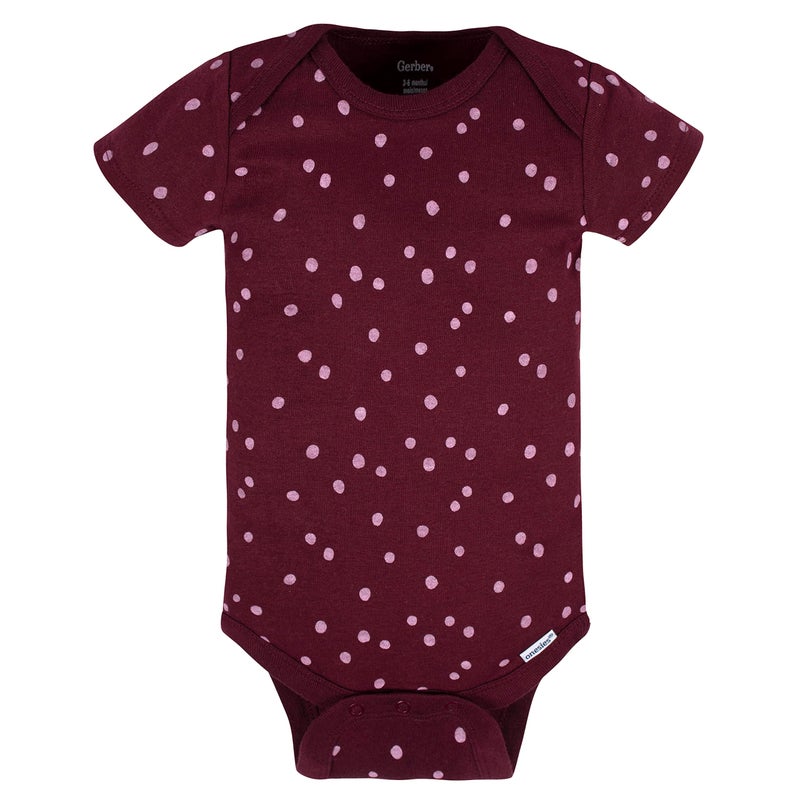 Gerber Baby Girls 5-pack Short Sleeve Variety Onesies Bodysuits Shirt, Lavender Garden, 0-3 Months US - Image 2