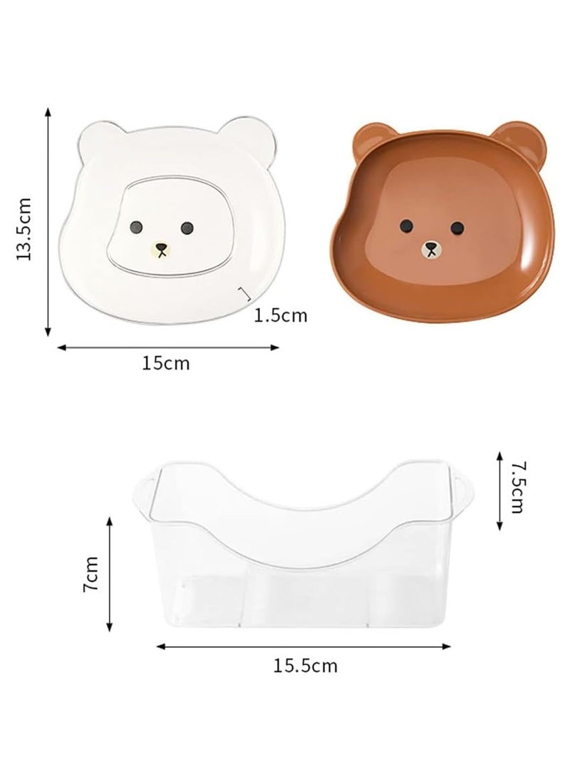 HENIJ - HENIJ Cute Cartoon Bear Chip Dip Snack Tray Sets with Holder Plastic Creative Dry Fruit Bone Dish for Home Use Pack of 10 Yellow - Image 1