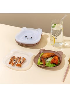 HENIJ HENIJ Cute Cartoon Bear Chip Dip Snack Tray Sets with Holder Plastic Creative Dry Fruit Bone Dish for Home Use Pack of 10 Yellow  - Image 5