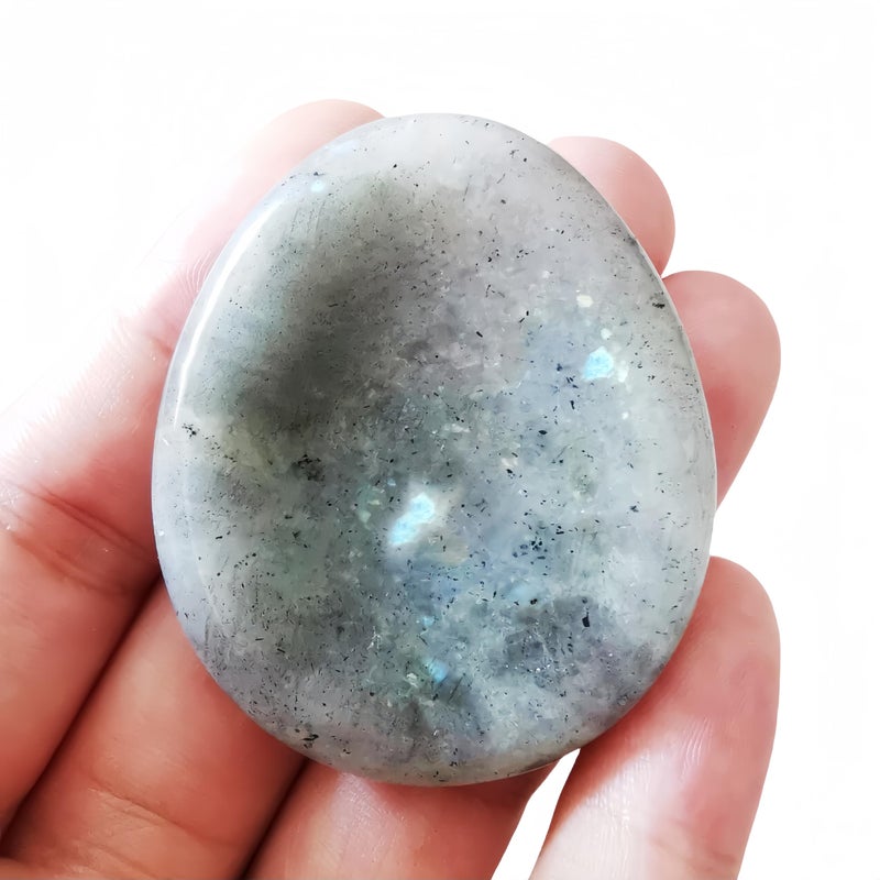 Bacatgem Natural Moonstone Water Drop Chakra Thumb Worry StoneStress Relax Healing Reiki Crystal Pocket Palm Stones