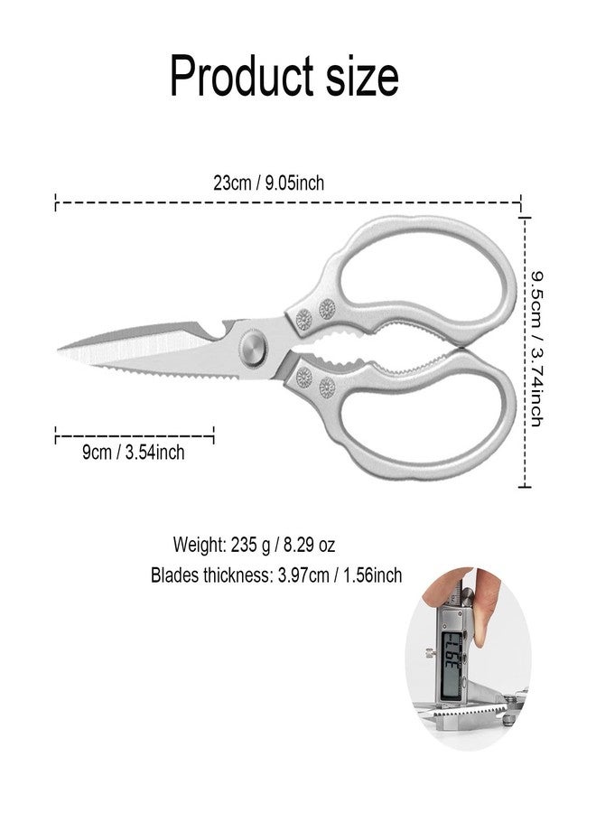 TYSSELY Kitchen Scissors Heavy Duty Stainless Steel Kitchen Shears Sharp Food Cooking Dishwasher Safe Scissors for Meat Chicken Poultry Fish Meat Herbs - Image 2