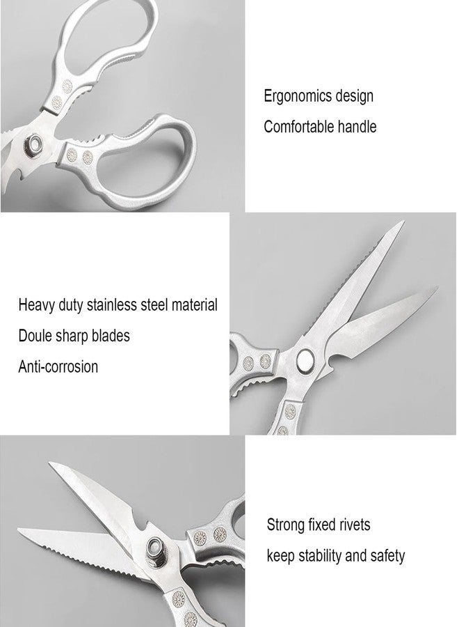 TYSSELY Kitchen Scissors Heavy Duty Stainless Steel Kitchen Shears Sharp Food Cooking Dishwasher Safe Scissors for Meat Chicken Poultry Fish Meat Herbs - Image 3