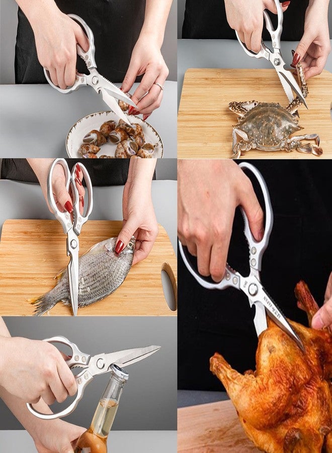 TYSSELY Kitchen Scissors Heavy Duty Stainless Steel Kitchen Shears Sharp Food Cooking Dishwasher Safe Scissors for Meat Chicken Poultry Fish Meat Herbs - Image 4