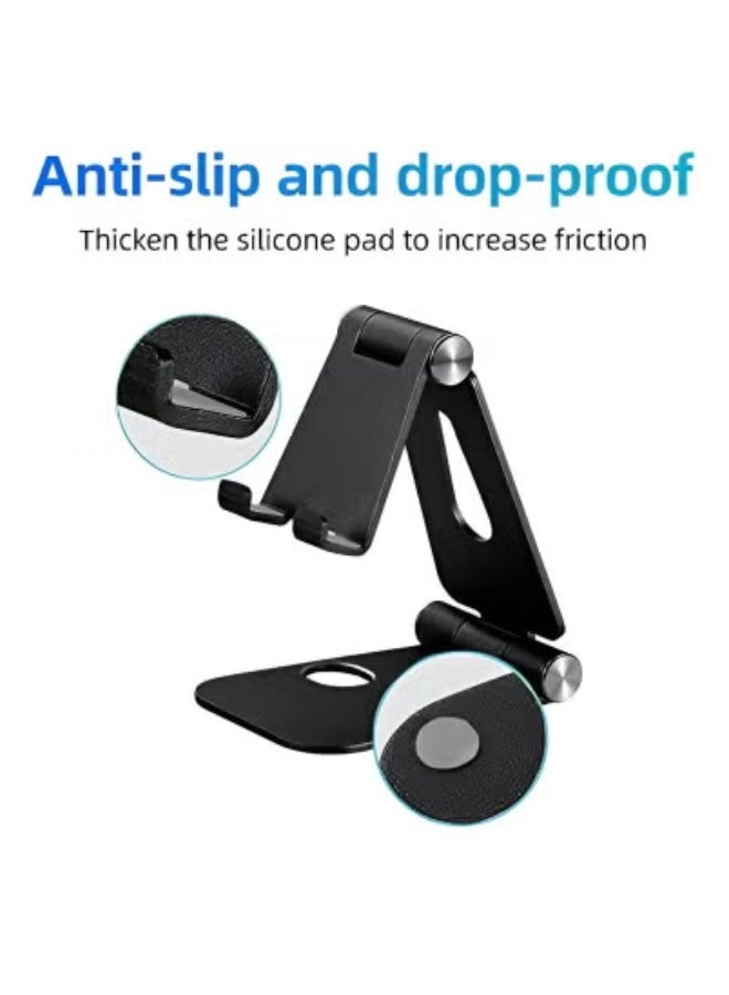 جاجيك 📱 Adjustable Aluminum Desktop Stand for Mobile Phone, Tablet, iPad, iPhone, Monitor & Nintendo Switch | Foldable Ergonomic Riser with Angle & Height Adjustment | Anti-Slip Base | Portable Holder for Office, Home & Travel | Compatible with Android, iOS & USB-C Devices  - Image 4