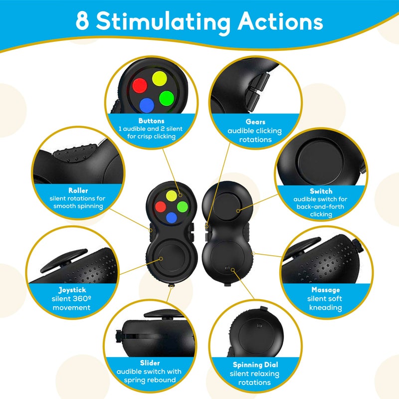 PILPOC Fidget Pad, Fidget Controller Toy for Highly Increased Focus, Reduced Stress & Anxiety, Enhances Productivity & Calms Nerves for ADHD, Remote Control Sensory Play for Kids - Image 4