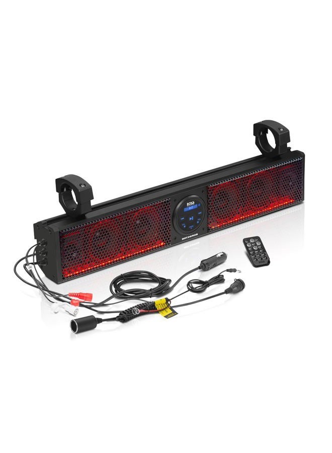 BOSS AUDIO SYSTEMS BRT26RGB ATV UTV Sound Bar - 26 Inches Wide, 4 inch Speakers, 1 Inch Tweeters, IPX5 Weatherproof, Bluetooth, Built-in Amplifier, Multicolor Illumination, Golf Cart Compatible - Image 1