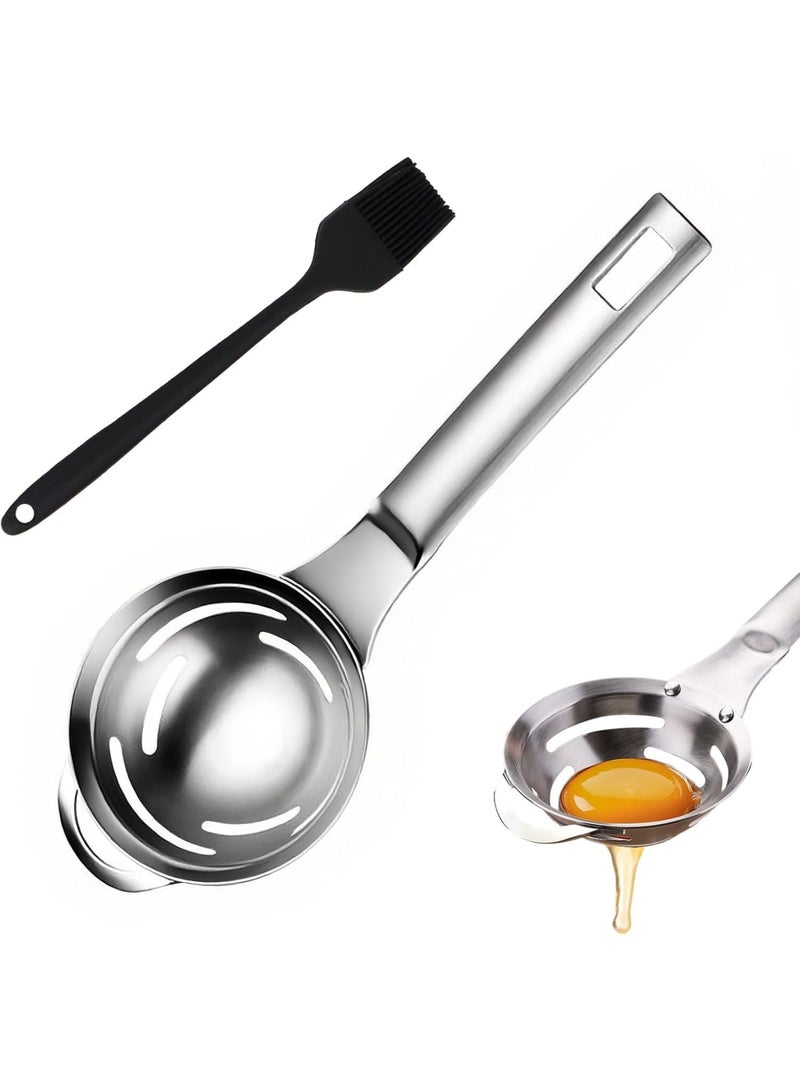 SYOSI Stainless Steel Egg Separator, 6 Hole Egg Yolk White Separator for Kitchen Cooking and Baking, Quick Egg Divider Tool for Efficient Yolk and White Separation, Easy to Clean and Durable, Silver - Image 1