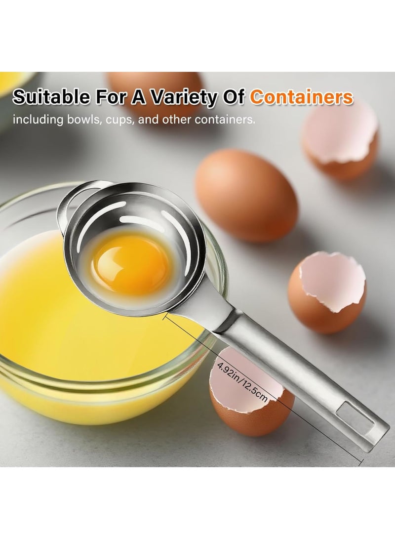 SYOSI Stainless Steel Egg Separator, 6 Hole Egg Yolk White Separator for Kitchen Cooking and Baking, Quick Egg Divider Tool for Efficient Yolk and White Separation, Easy to Clean and Durable, Silver - Image 2