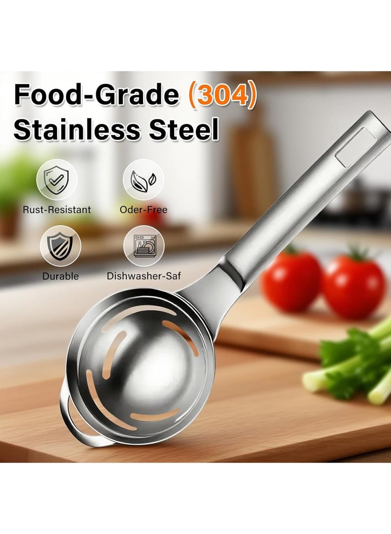 SYOSI Stainless Steel Egg Separator, 6 Hole Egg Yolk White Separator for Kitchen Cooking and Baking, Quick Egg Divider Tool for Efficient Yolk and White Separation, Easy to Clean and Durable, Silver - Image 4