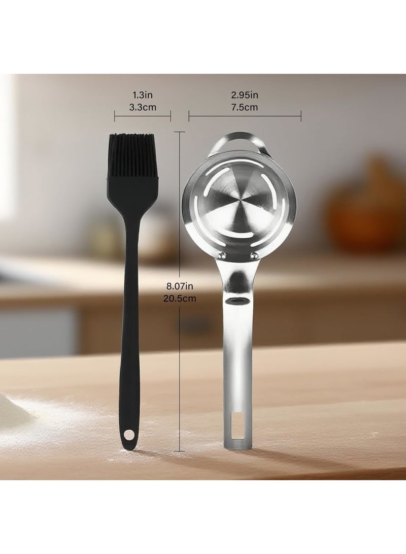 SYOSI Stainless Steel Egg Separator, 6 Hole Egg Yolk White Separator for Kitchen Cooking and Baking, Quick Egg Divider Tool for Efficient Yolk and White Separation, Easy to Clean and Durable, Silver - Image 5