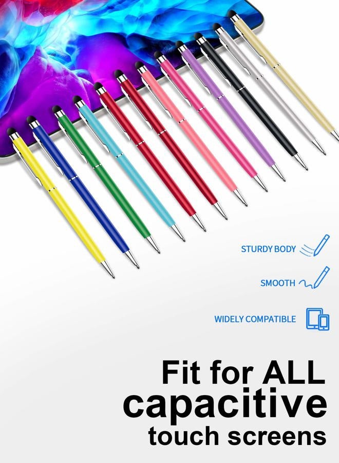 innhom 12 Pack Stylus Pens for Touch Screens Stylus Pen for ipad Compatible with iPad iPhone Tablets Samsung Kindle and Black Ink Ballpoint Pens-2 in 1 Stylists Pens - Image 2