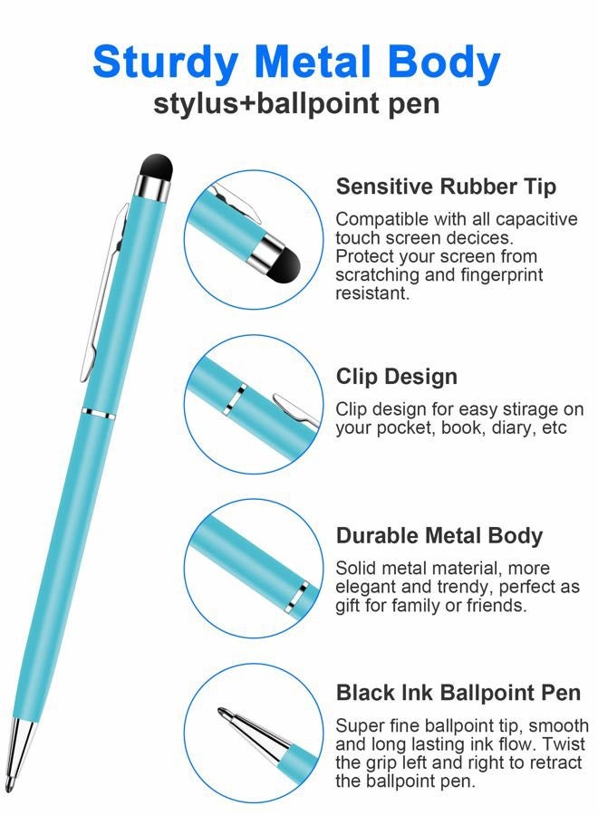 innhom 12 Pack Stylus Pens for Touch Screens Stylus Pen for ipad Compatible with iPad iPhone Tablets Samsung Kindle and Black Ink Ballpoint Pens-2 in 1 Stylists Pens - Image 5