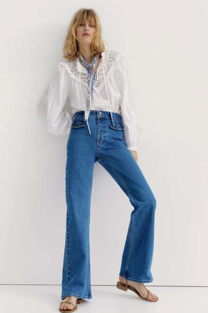 H&M Broderie anglaise-detail blouse