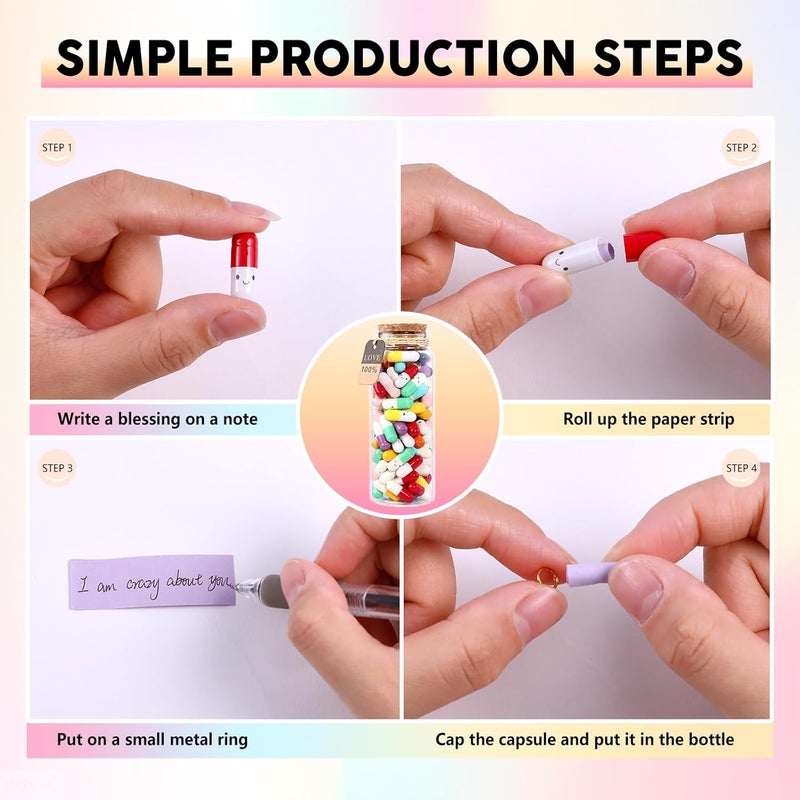 Tintnut هدايا المسافات الطويلة للصديقة/الصديق - 100 قطعة رسالة في زجاجة - ملاحظات حب رومانسية لطيفة ومؤثرة - Image 3