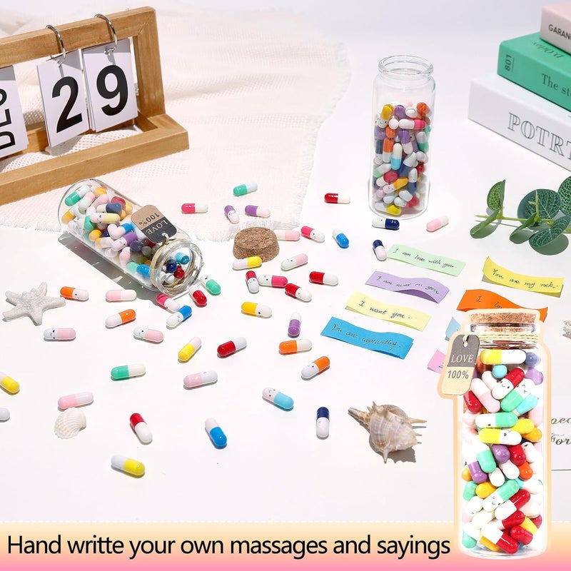 Tintnut هدايا المسافات الطويلة للصديقة/الصديق - 100 قطعة رسالة في زجاجة - ملاحظات حب رومانسية لطيفة ومؤثرة - Image 5
