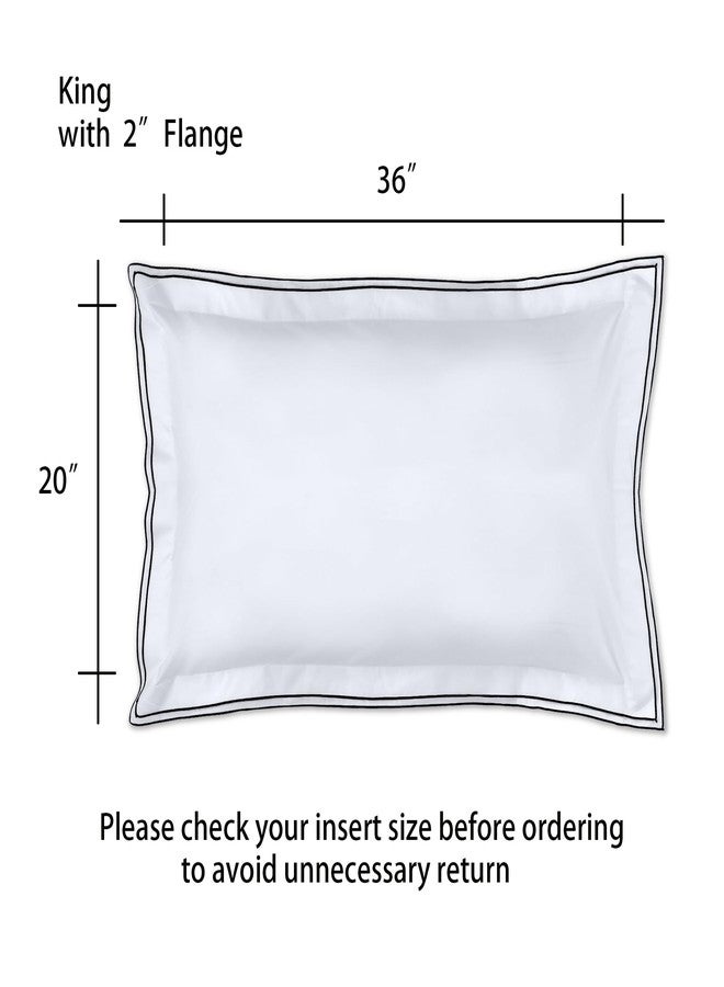 RANZNAZ Set of 2 Elegant Embroidery Pillowcases, King Size, 100% Cotton - White Good Feeling Shams, Elegant Trims, Softer and Breathable Pillow Covers, 20x36 inches - Image 3
