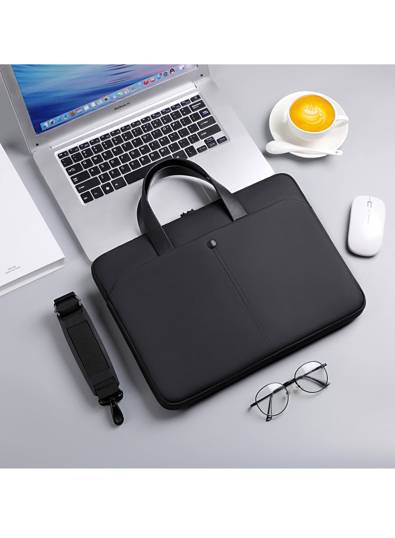 Large Capacity Laptop Bag Business Office Bag, 15 Inch Laptop Briefcase with Shoulder Strap and Luggage Trolley Strap, Lightweight Crossbody Bag for Men Women Travel Business Office, with a detachable shoulder strap.  - Image 3