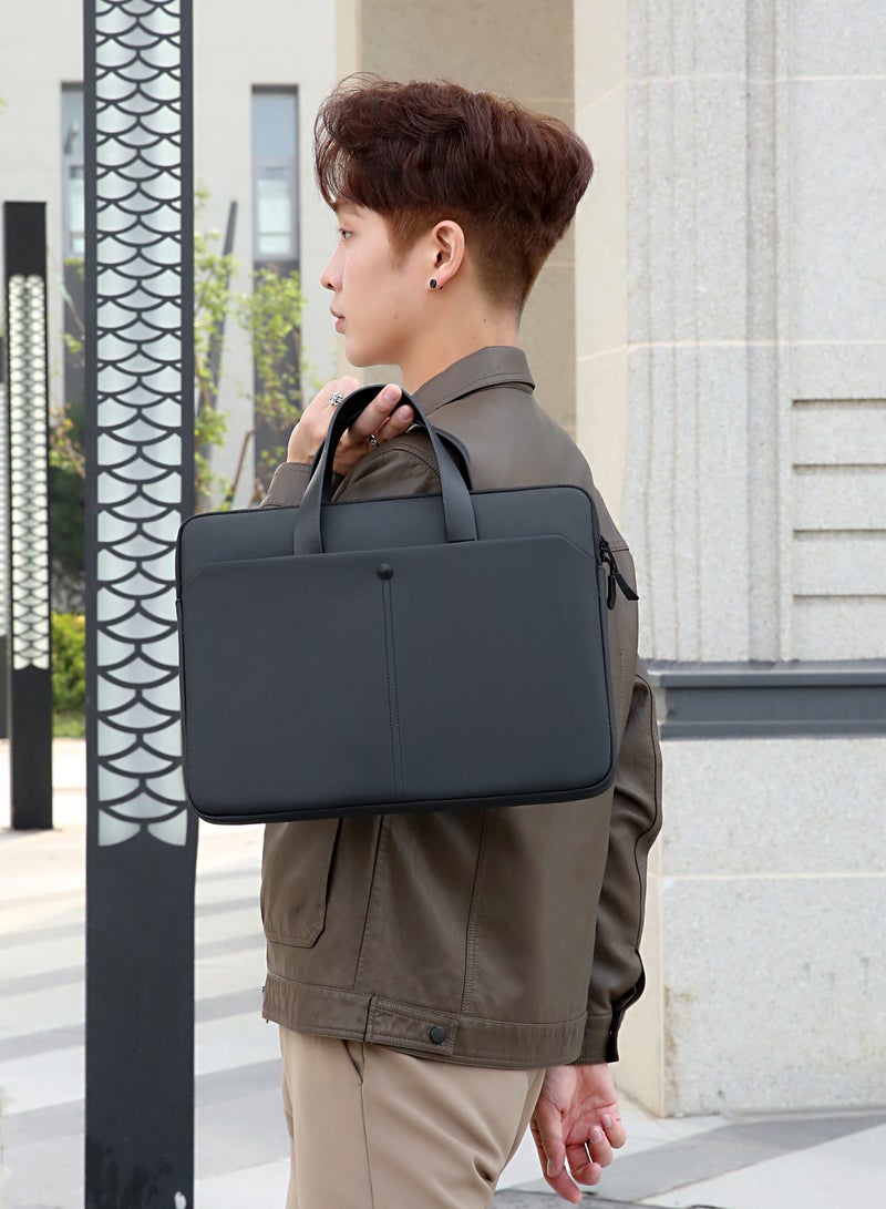 Large Capacity Laptop Bag Business Office Bag, 15 Inch Laptop Briefcase with Shoulder Strap and Luggage Trolley Strap, Lightweight Crossbody Bag for Men Women Travel Business Office, with a detachable shoulder strap.  - Image 4