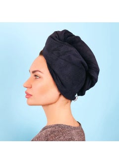 Sleek'e Sleeke Microfiber Hair Wrap  Ultra Absorbent and Soft AntiFrizz Turban Twist Hair Drying Towel Reduces Drying Time by 50 for Healthier Hair Black 
