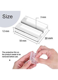 NIIMBOT 15 Pcs Acrylic Stand Transparent Position Card Holder, 50*30*10mm Acrylic Sign Holder, Table Number Holder Card Display Stand, Suitable for Postcard Photo Wedding Party Event Office Business Meeting  - Image 2