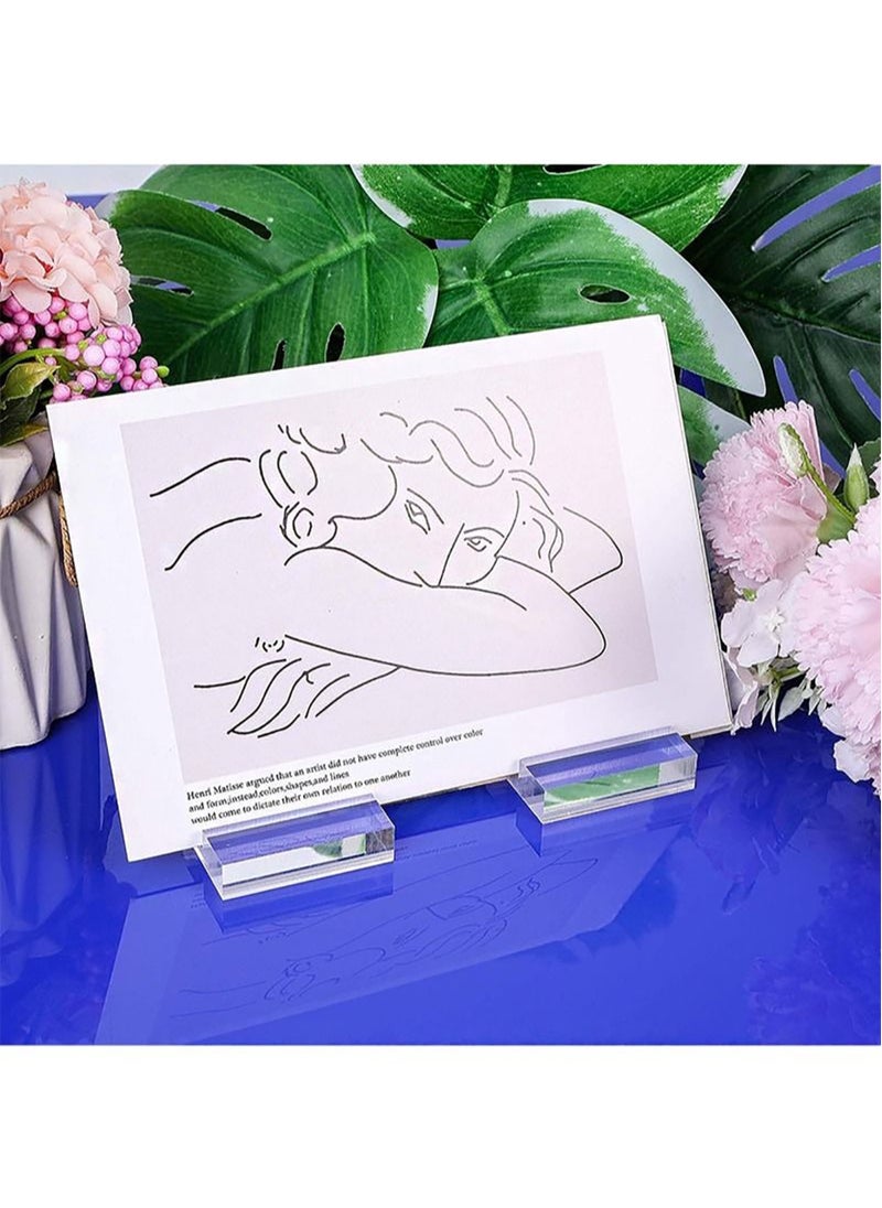 NIIMBOT 15 Pcs Acrylic Stand Transparent Position Card Holder, 50*30*10mm Acrylic Sign Holder, Table Number Holder Card Display Stand, Suitable for Postcard Photo Wedding Party Event Office Business Meeting  - Image 2